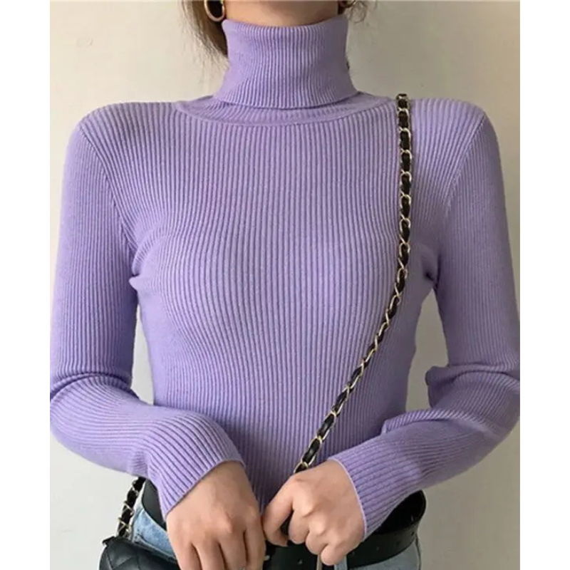 Jersey informal de manga larga y corte ajustado para mujer | Ideal para otoño/invierno