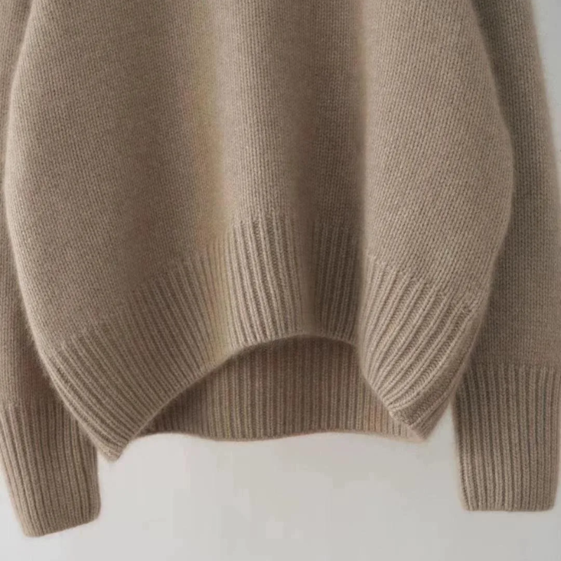 Jersey de punto de cuello alto de corte holgado para mujer | Ideal para otoño/invierno