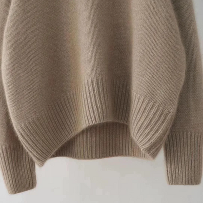 Jersey de punto de cuello alto de corte holgado para mujer | Ideal para otoño/invierno