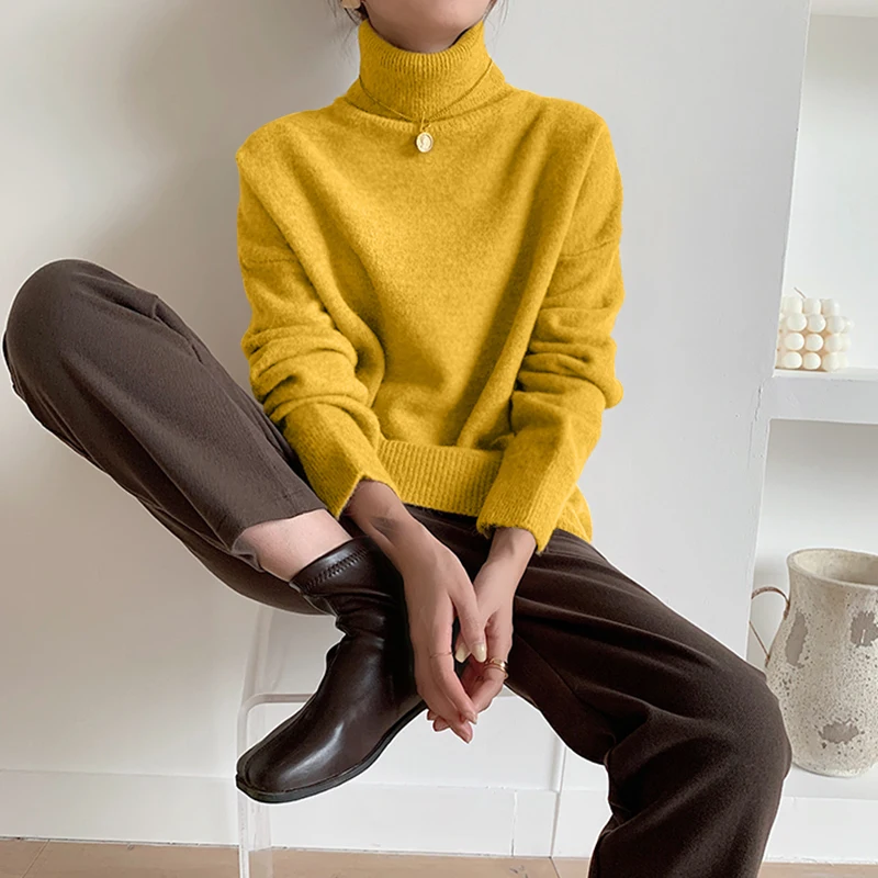 Jersey de cuello alto de punto suave para mujer | Ideal para otoño/invierno