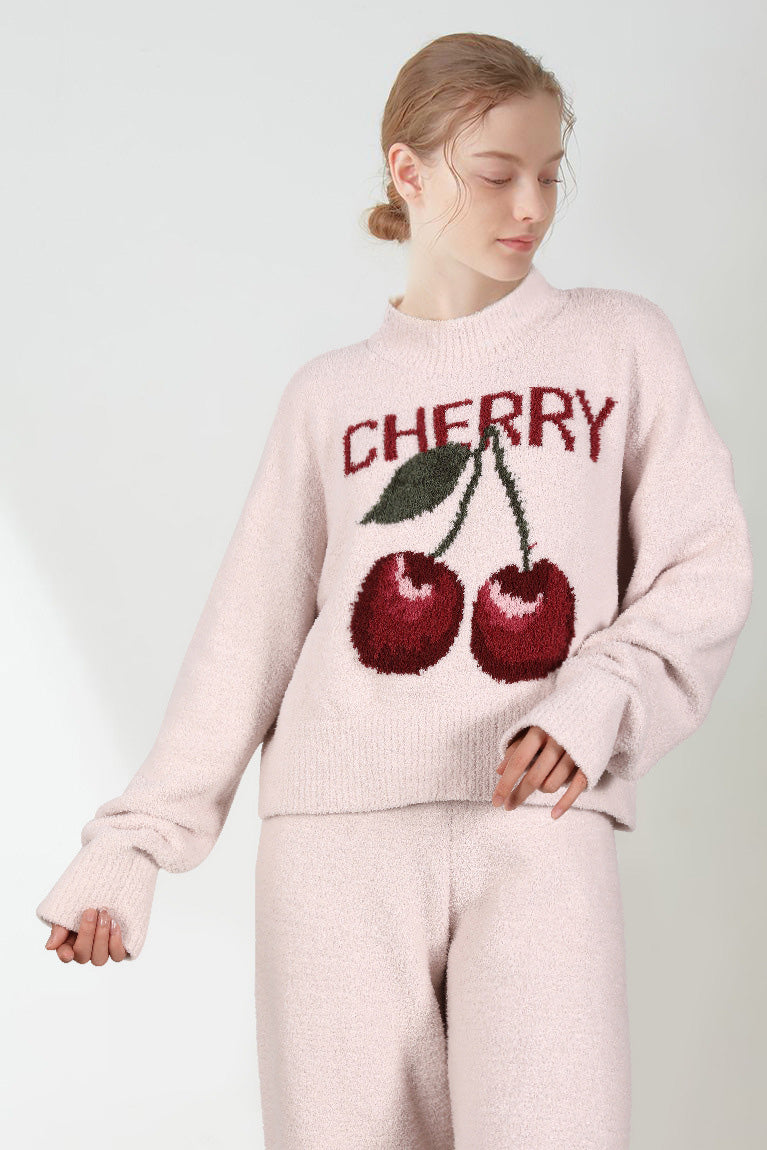 Conjunto de terciopelo suave y cereza