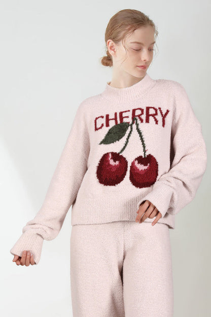 Conjunto de terciopelo suave y cereza