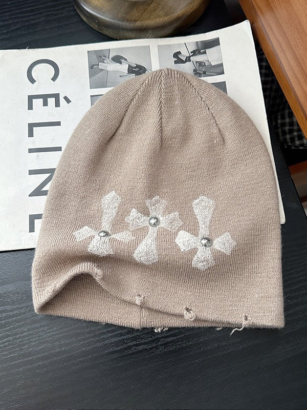 Versatile Punk Dark Solid Knit Hat