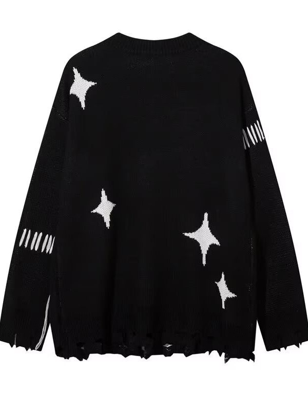 Vintage Distressed Punk Slouchy Knit  Sweater