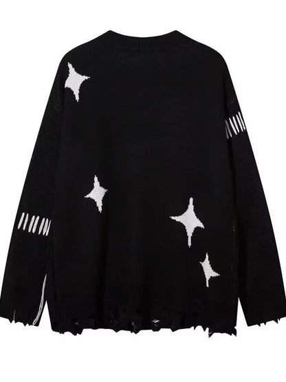 Vintage Distressed Punk Slouchy Knit  Sweater