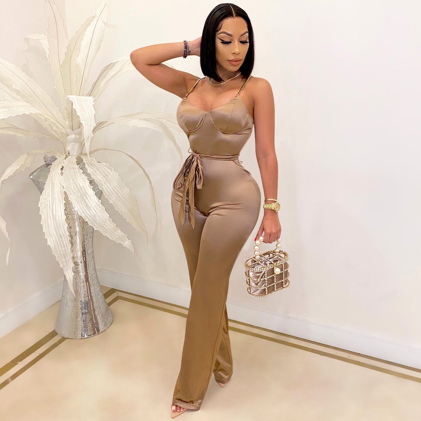 Sexy Jumpsuit Straight Leg Trousers Casual Office