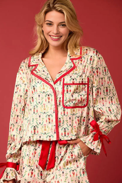Conjunto largo de pijama con personajes navideños Sprint