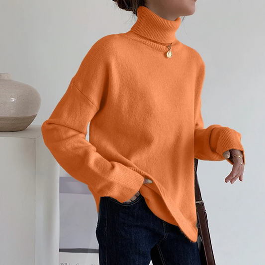 Jersey de cuello alto de punto suave para mujer | Ideal para otoño/invierno