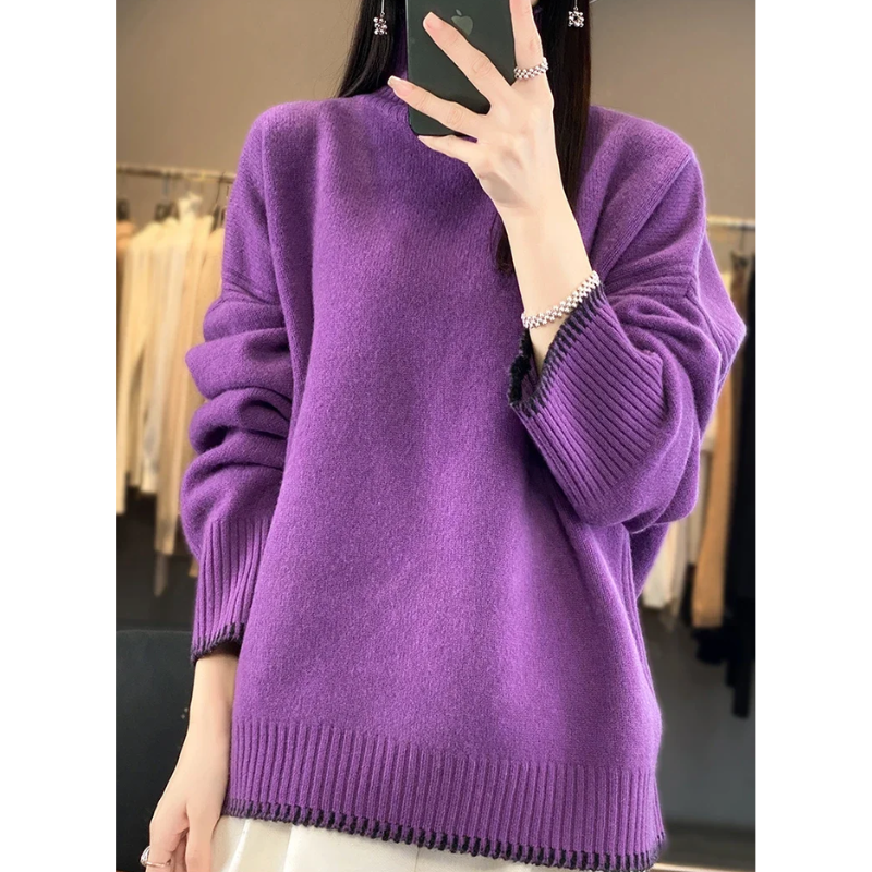 Jersey de punto suave y holgado para mujer, fácil de usar | Ideal para otoño/invierno