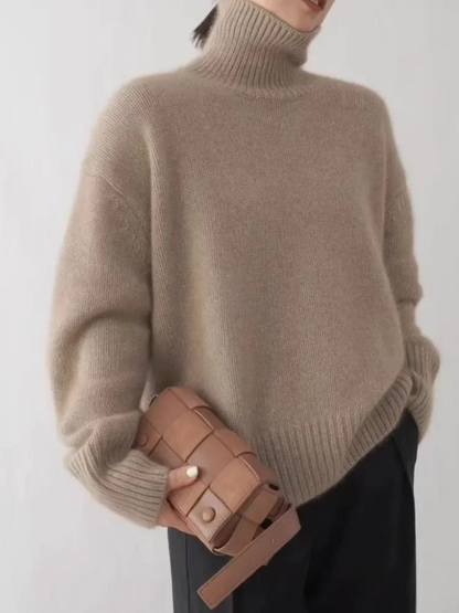 Jersey de cuello alto transpirable de gran tamaño para mujer | Ideal para otoño/invierno