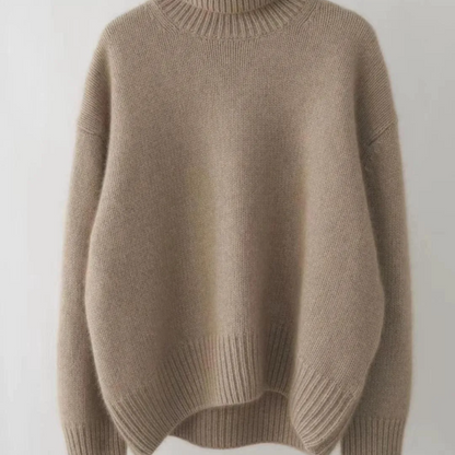 Jersey de punto de cuello alto de corte holgado para mujer | Ideal para otoño/invierno