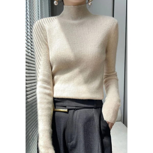 Jersey de cuello alto ajustado y grueso para mujer | Ideal para otoño/invierno