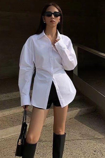 Longline Slimming Long Sleeve Blouse