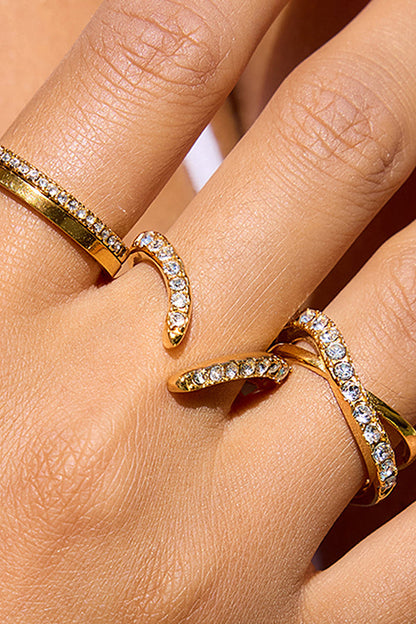 Western-style Affordable Luxury Geometric White Diamond Ring