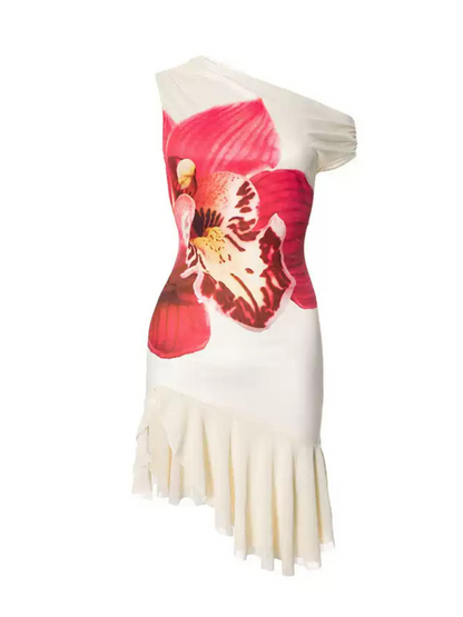 Corbin Floral Asymmetric Mini Dress