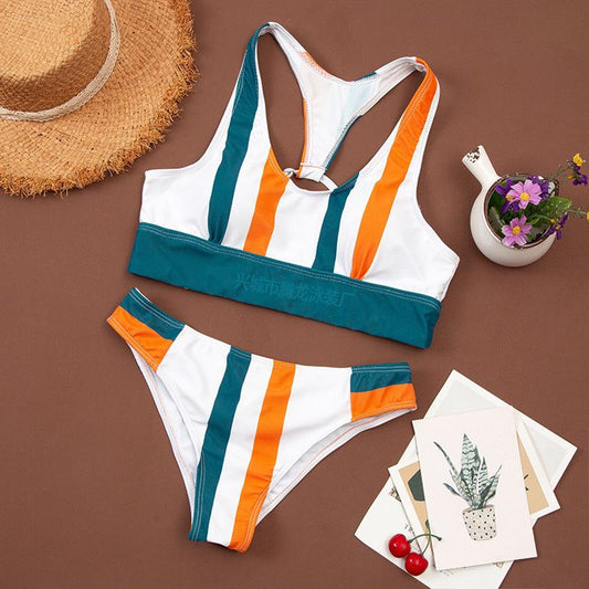 Two-Pieces Of Sexy Stripes Swimswear