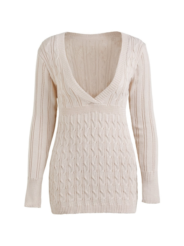 V Neck Slim Fit Pullover Sweater