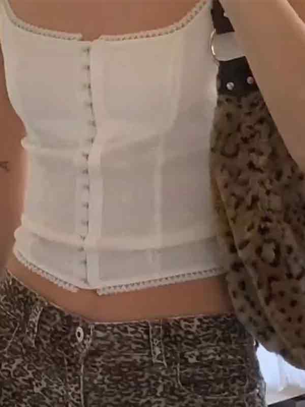 Lace Jacquard Breasted Design Corset Top