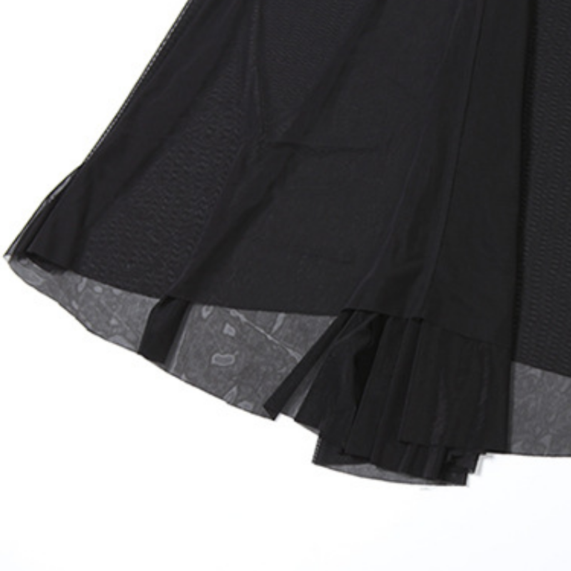 Ruffle u neck mesh solid cami maxi dress  | Festival Outfits Women