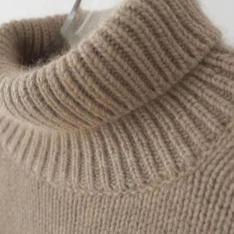 Jersey de punto de cuello alto de corte holgado para mujer | Ideal para otoño/invierno