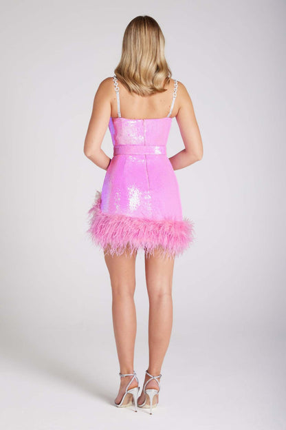 Vestido mini ajustado con lentejuelas brillantes y único