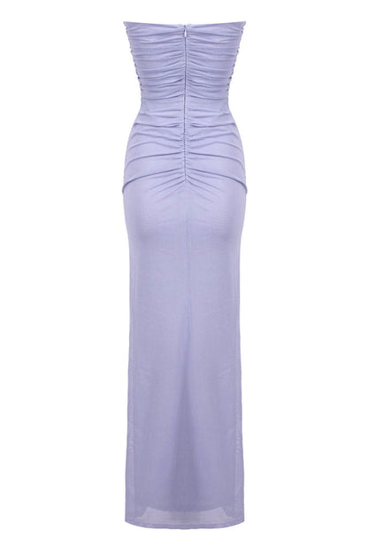 Adela Blue Strapless Cut Out Dress