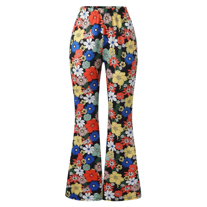 Women's High Waisted Floral Print Flared Trousers | Ideal for All Seasons