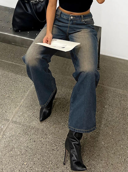 Distressed Straight Loose Boyfriend Jeans