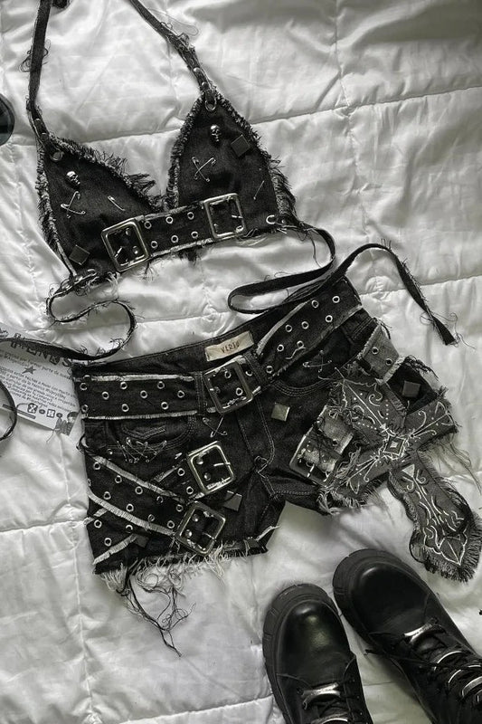 Vintage Gothic Slim Mini Skirt
