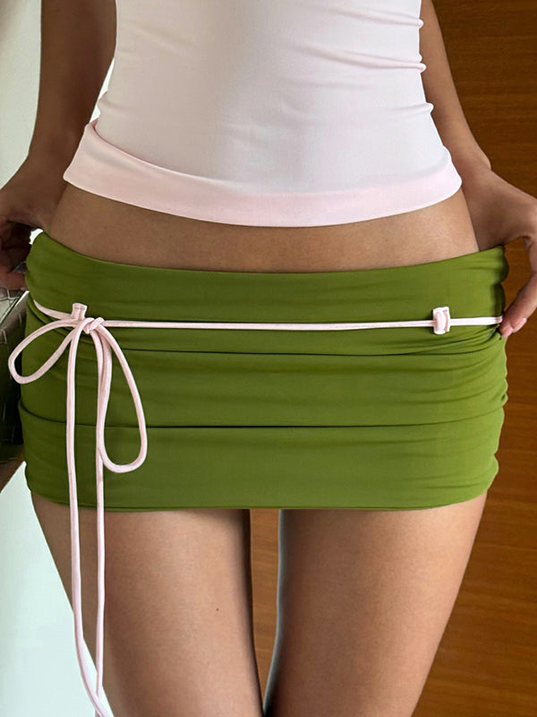 Tie Bow Mini Skirt