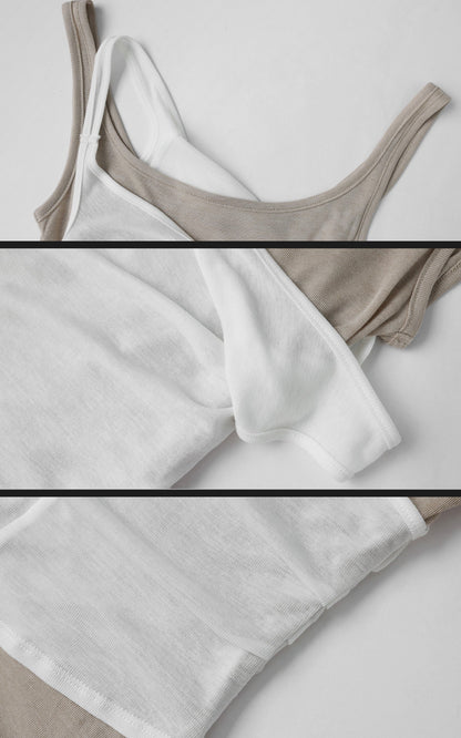 Faux Two-Piece Layered Tank Top