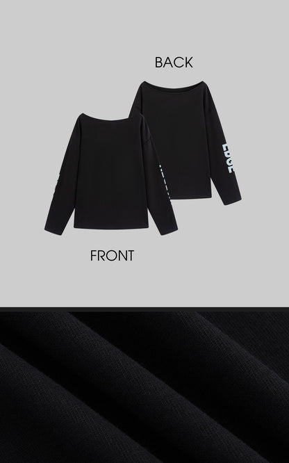 Asymmetrical Off-Shoulder Long Sleeve Top