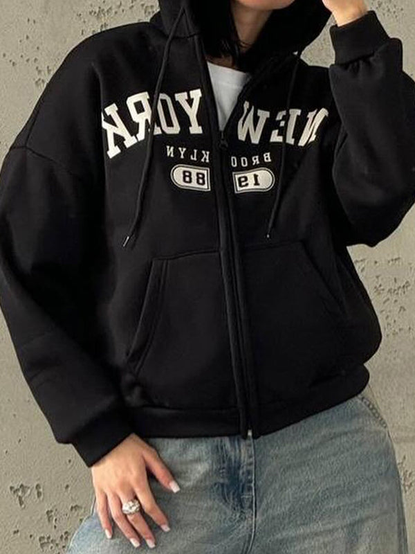 Letter Print Oversized Hoodie