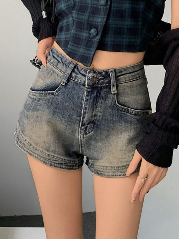 Vintage Wash Faded Denim Hot Shorts