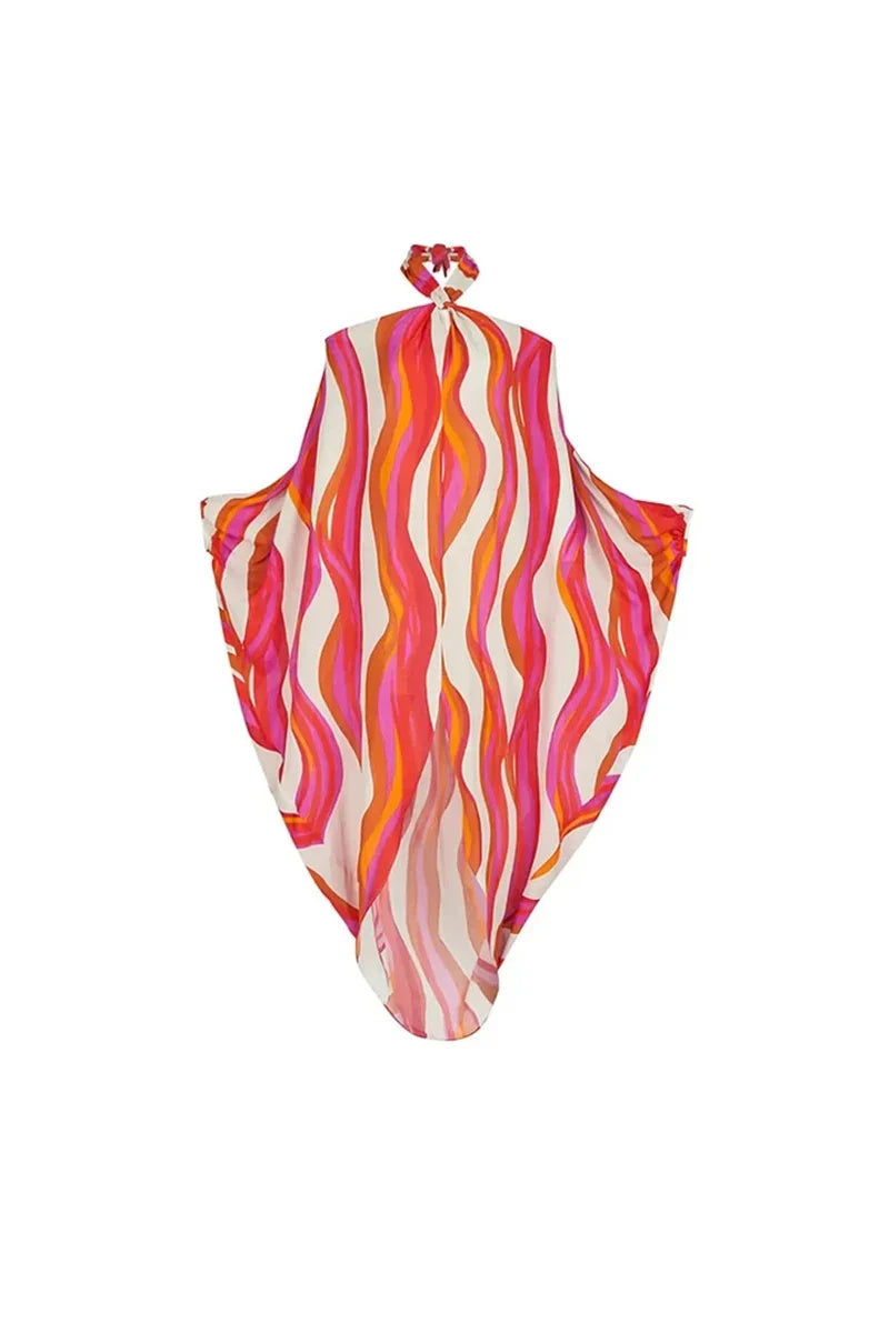 Traje de baño halter y bikini de un solo hombro