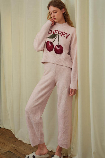 Conjunto de terciopelo suave y cereza