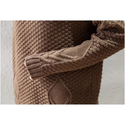 Jersey de cuello alto para mujer con mangas de punto trenzado | Ideal para otoño/invierno
