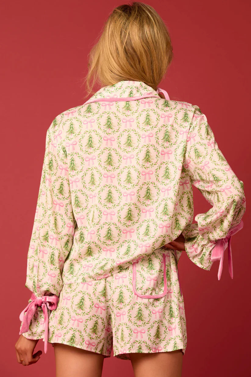Conjunto de pijama corto con personajes navideños Sprint