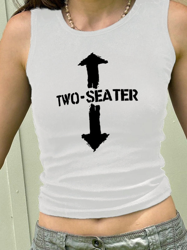 Letter Print Slim Tank Top