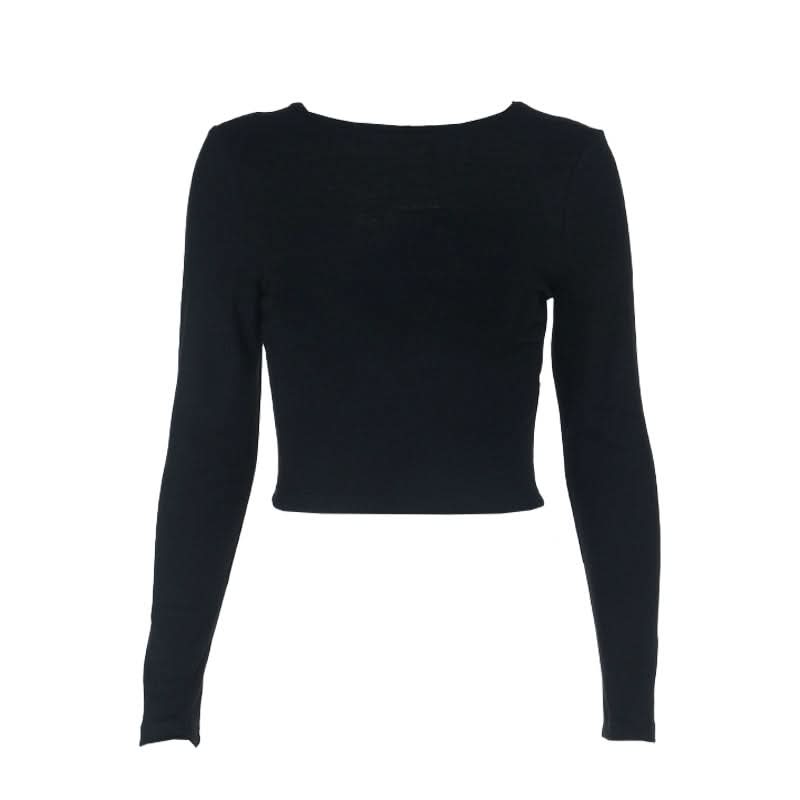 Long sleeve crewneck self tie backless top  | Festival Outfits Women