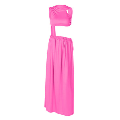 Ruched backless high slit crop maxi skirt set  | Festival Outfits Women