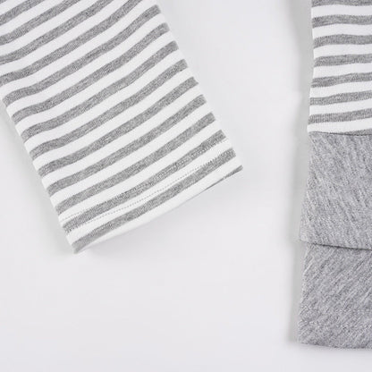 Crewneck button long sleeve ruffle striped top  | Festival Outfits Women