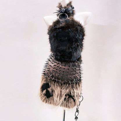 Fluffy bowknot halter backless tube top  | Festival Outfits Women