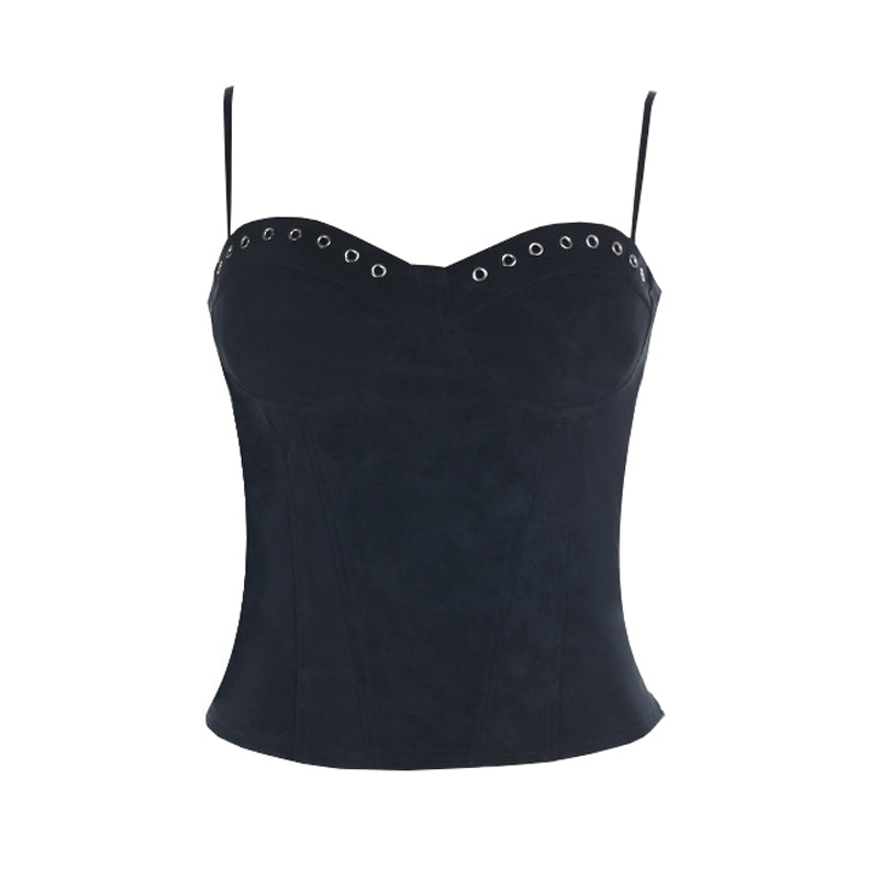 V neck zip-up backless solid cami top  | Festival Outfits Women