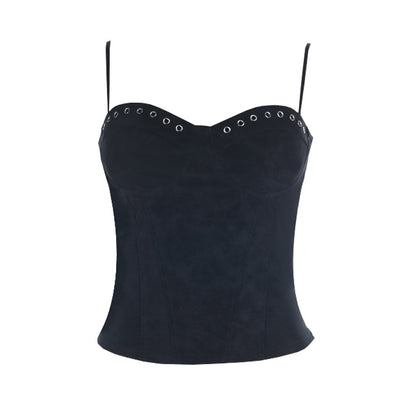 V neck zip-up backless solid cami top  | Festival Outfits Women