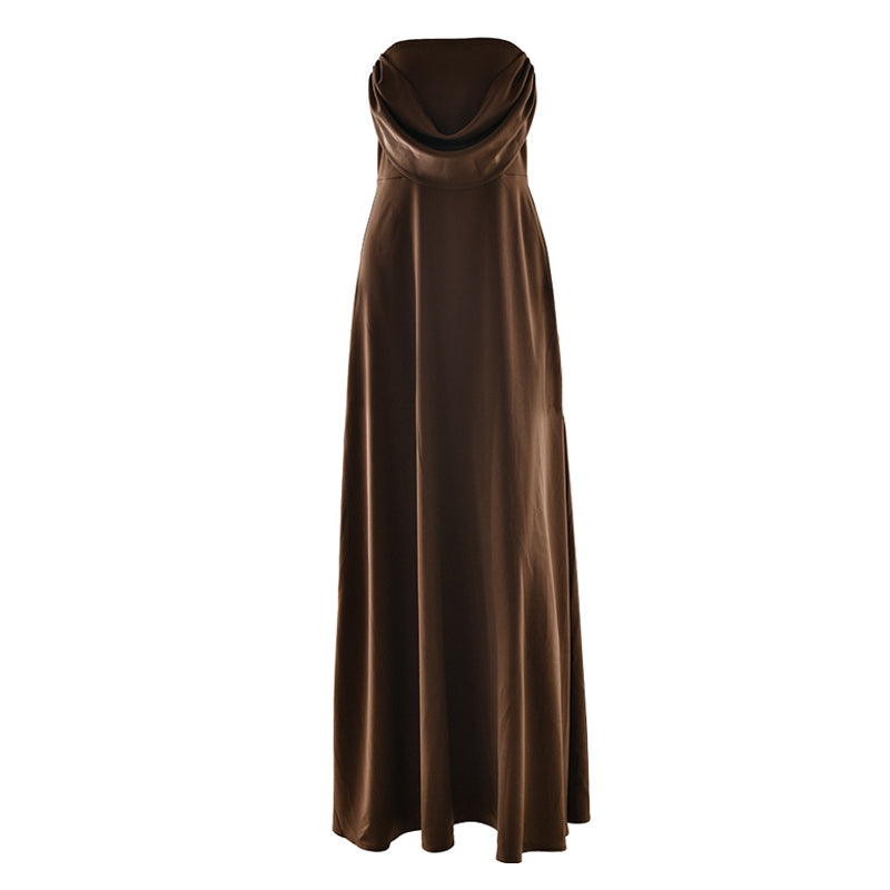 Ruched zip-up backless solid tube mini dress  | Festival Outfits Women