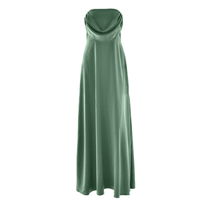 Ruched zip-up backless solid tube mini dress  | Festival Outfits Women