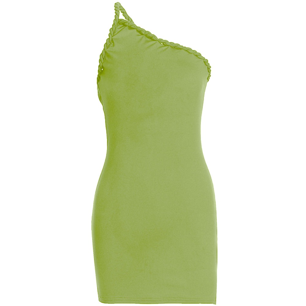 One shoulder irregular ruched backless mini dress  | Festival Outfits Women