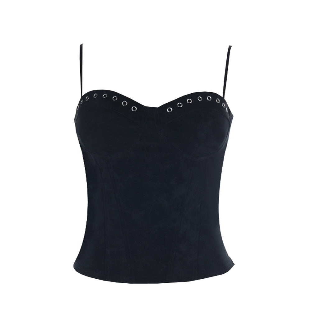 V neck zip-up backless solid cami top  | Festival Outfits Women