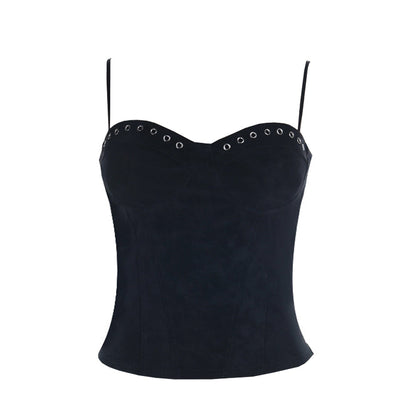 V neck zip-up backless solid cami top  | Festival Outfits Women